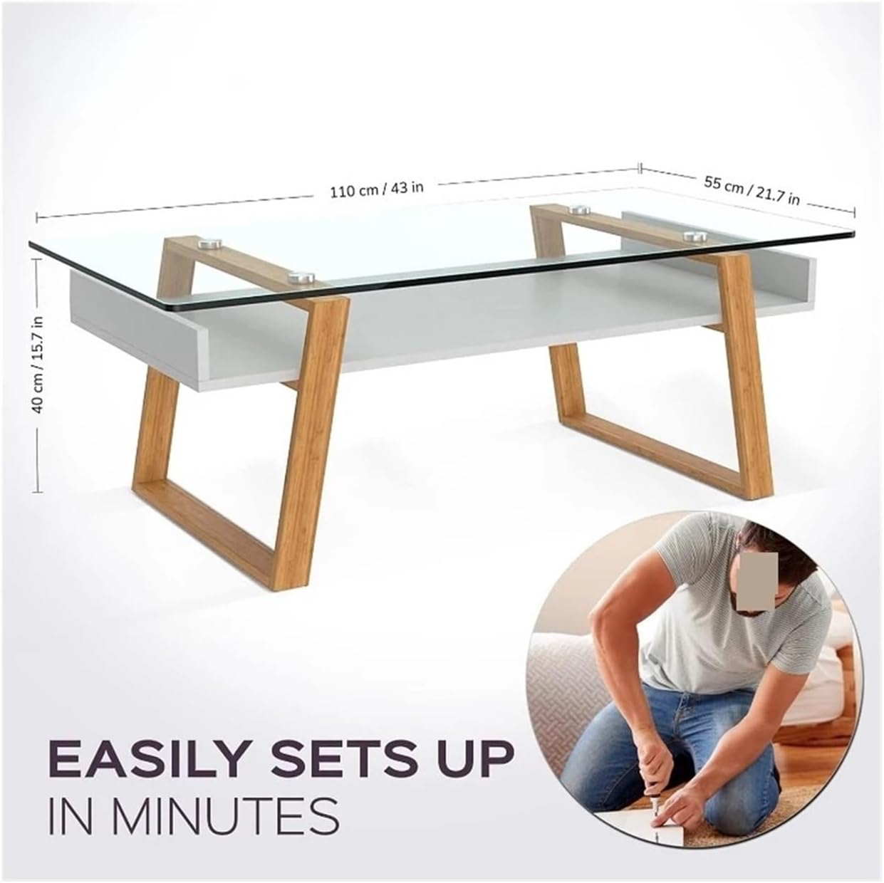 Modern Tempered Glass Coffee Table - From Where - 