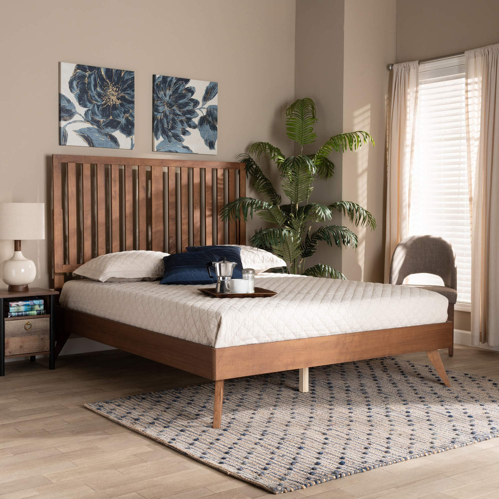 Modern Wood Full Size Platform Bed - From Where - 