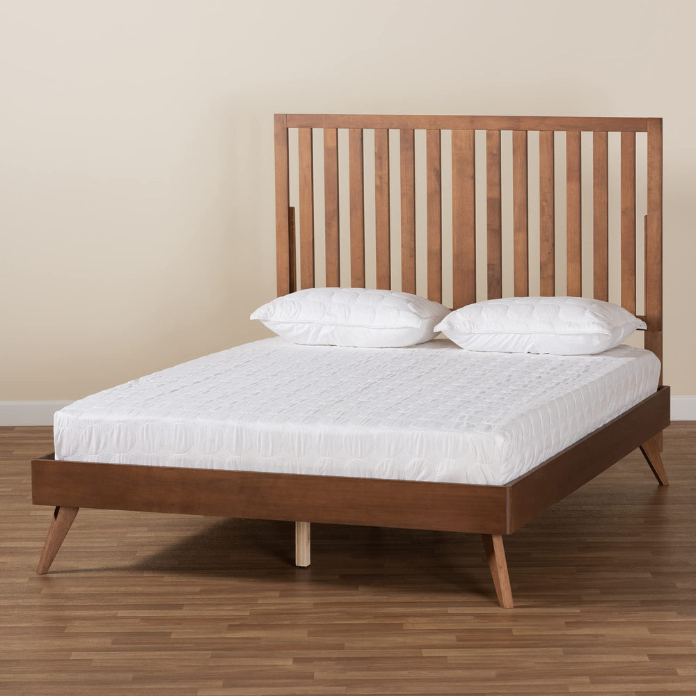 Modern Wood Full Size Platform Bed - From Where - 
