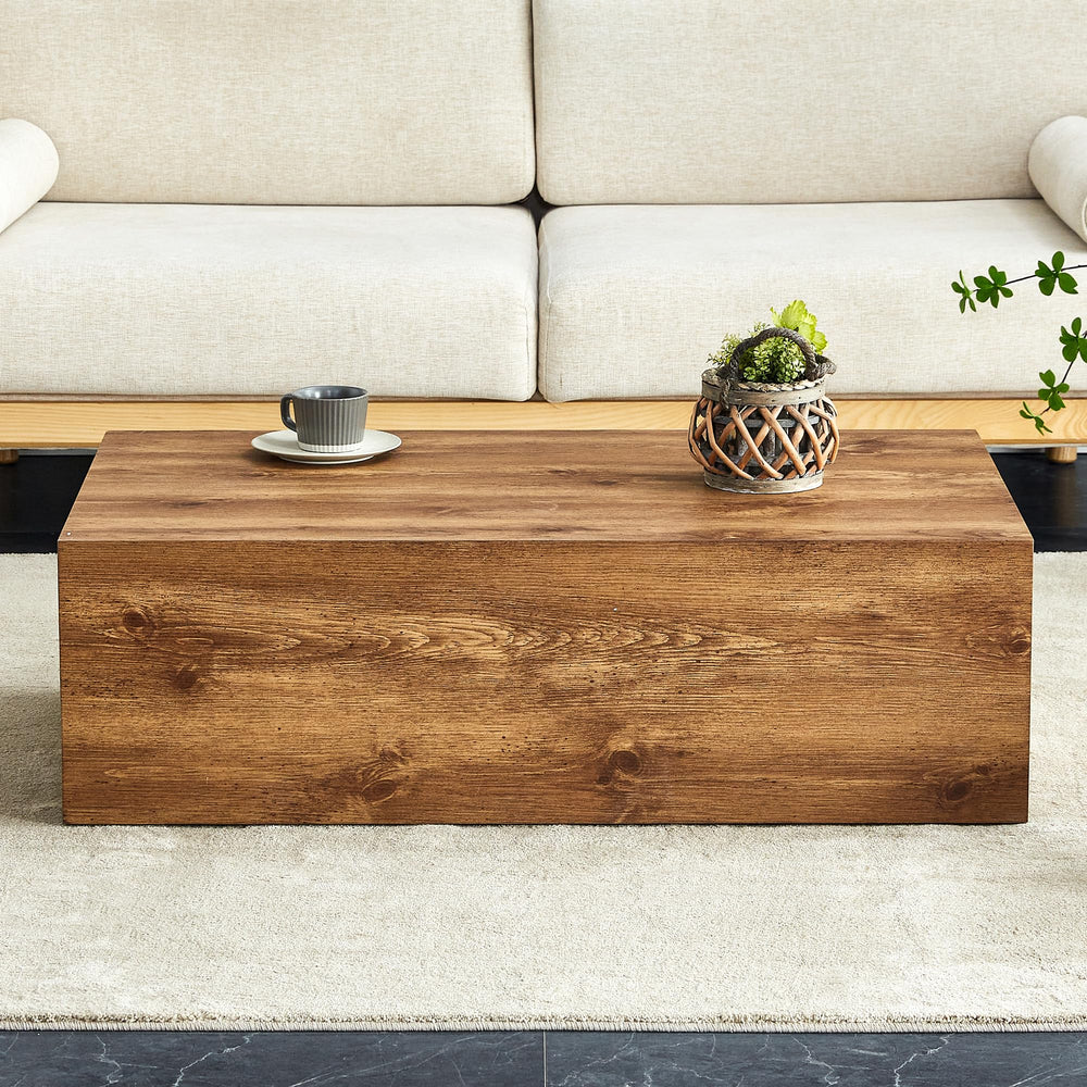 Modern Wood Rectangular Coffee Table - From Where - 