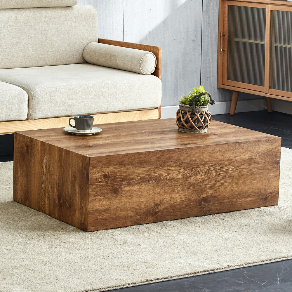 Modern Wood Rectangular Coffee Table - From Where - 