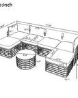 ModernLuxe Rattan Sectional Sofa Set - From Where - 