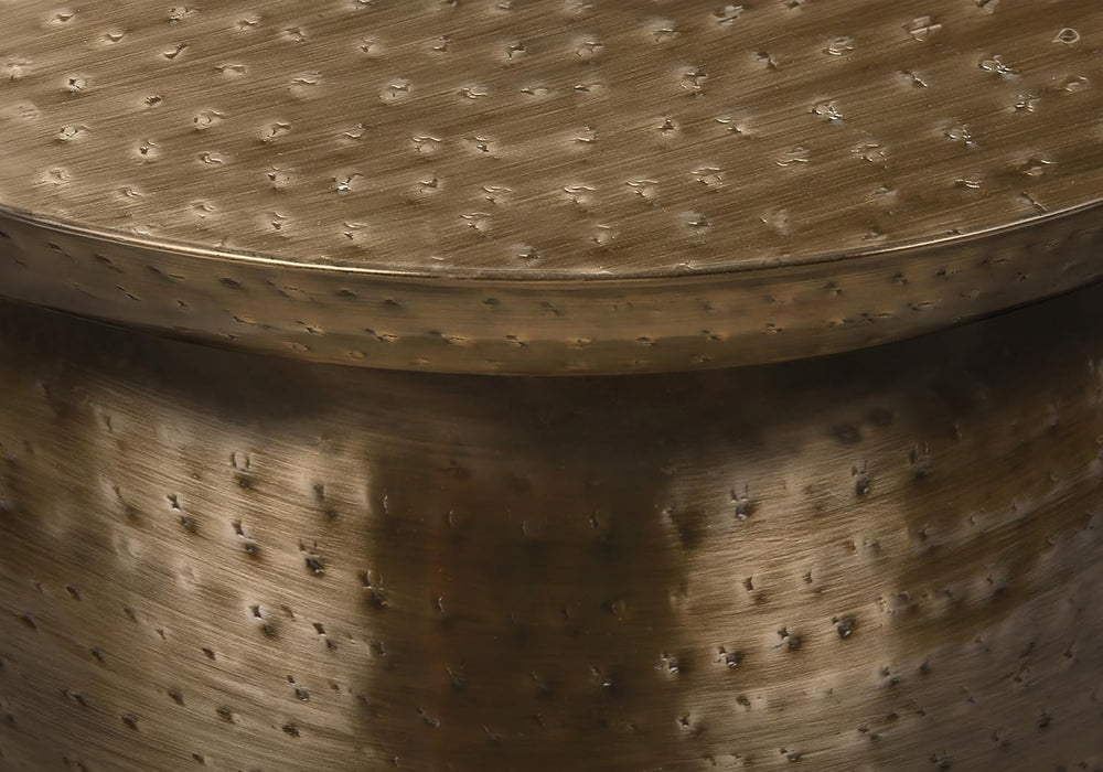 Monarch Specialties Accent Table - 22" H/Copper Iron Metal Drum End - From Where - 