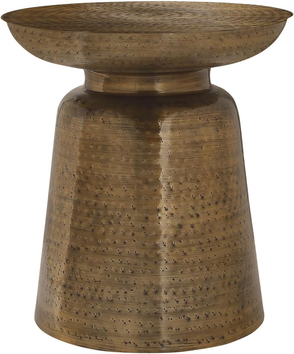 Monarch Specialties Accent Table - 22" H/Copper Iron Metal Drum End - From Where - 