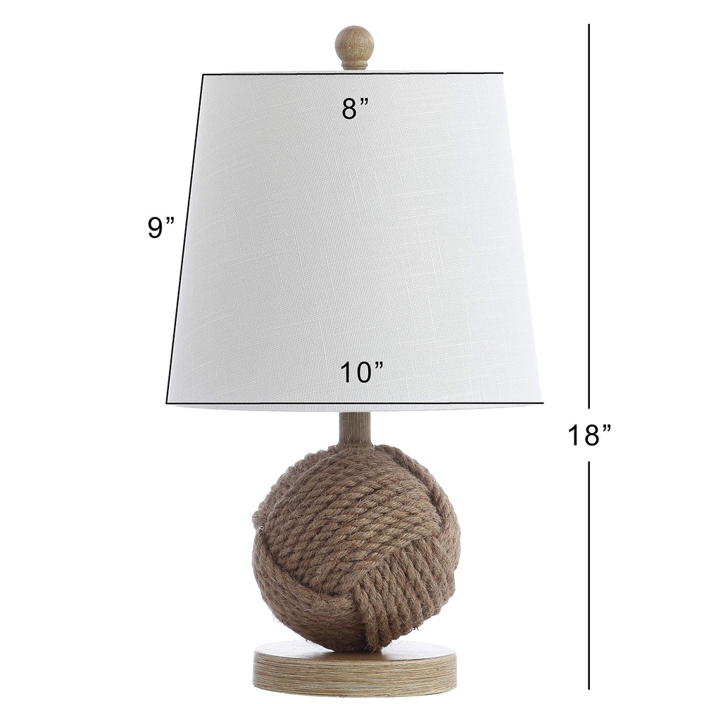 Monkey Fist 18" Rope Ball Table Lamp - From Where - 