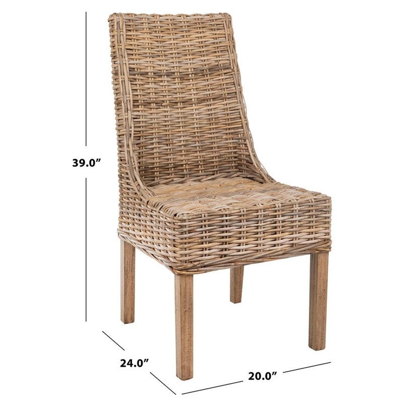 Montagna 18" Rattan Arm Chair (Set Of 2) - From Where - 