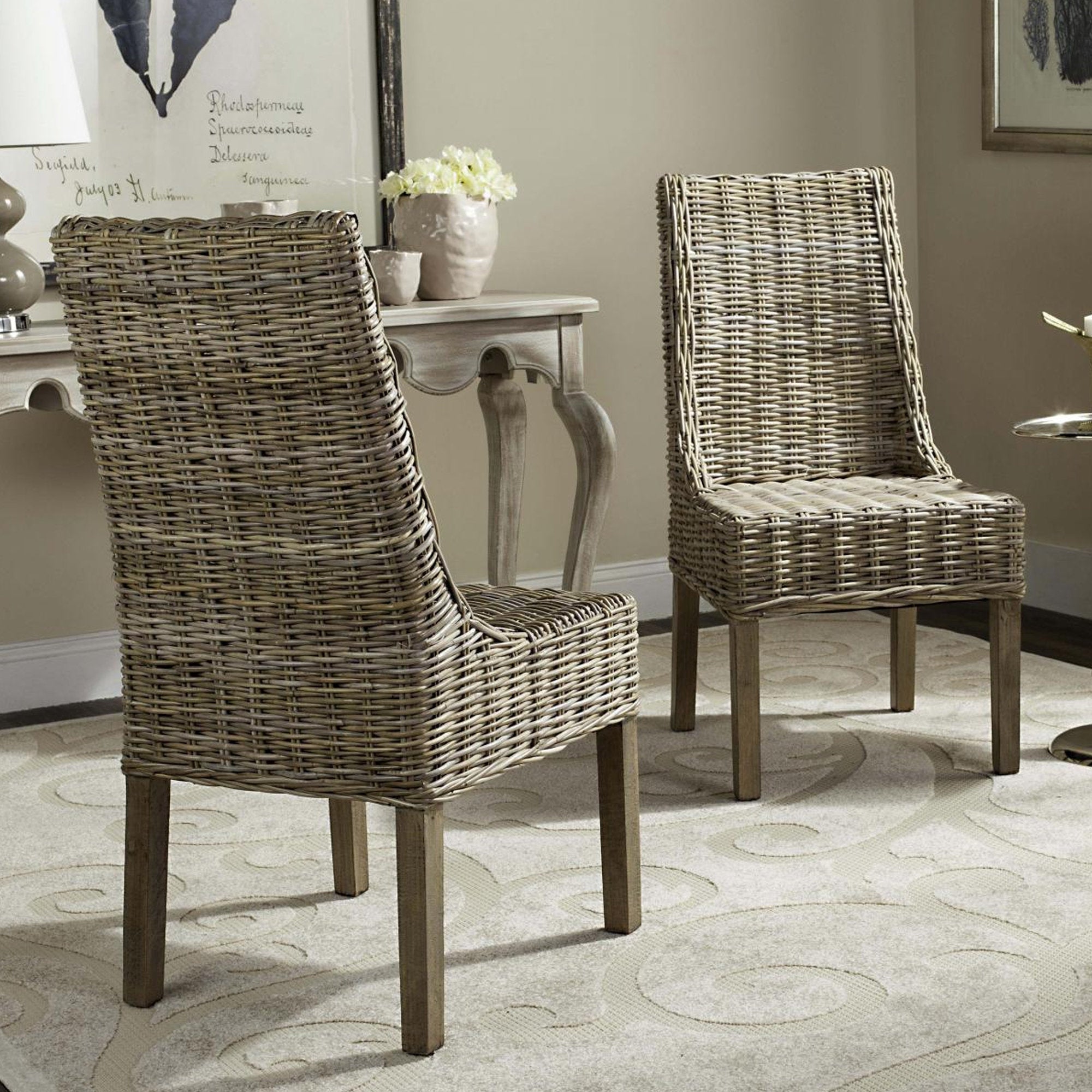 Montagna 18" Rattan Arm Chair (Set Of 2) - From Where - 