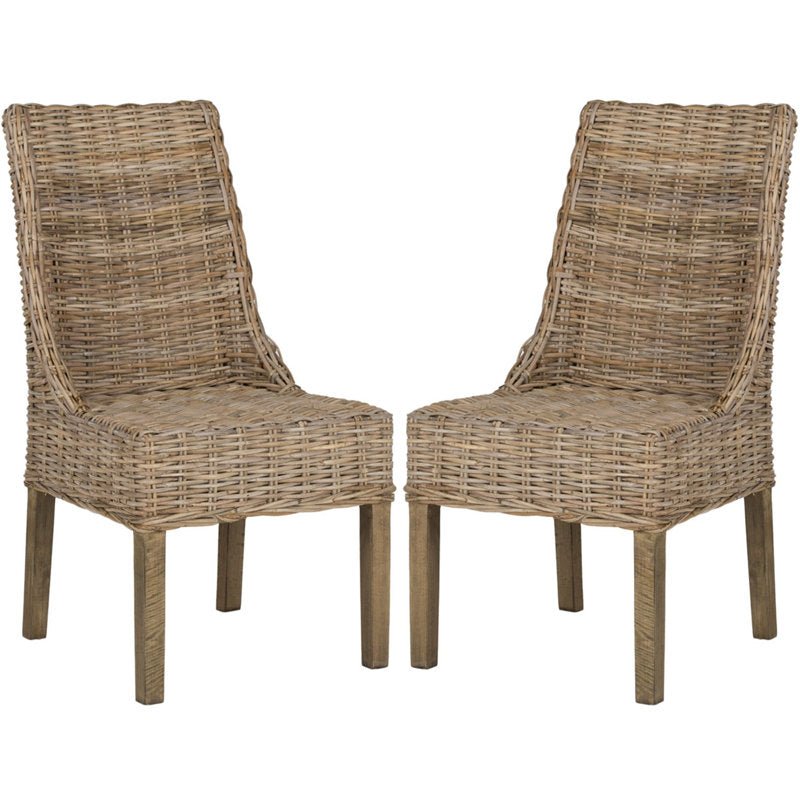 Montagna 18" Rattan Arm Chair (Set Of 2) - From Where - 