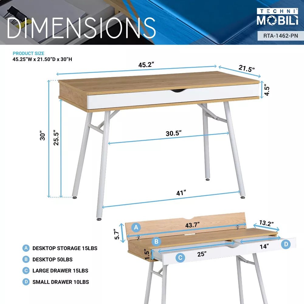 Morden Writing Desk with Drawer - From Where - 
