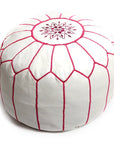 Moroccan White Pouf - From Where - 