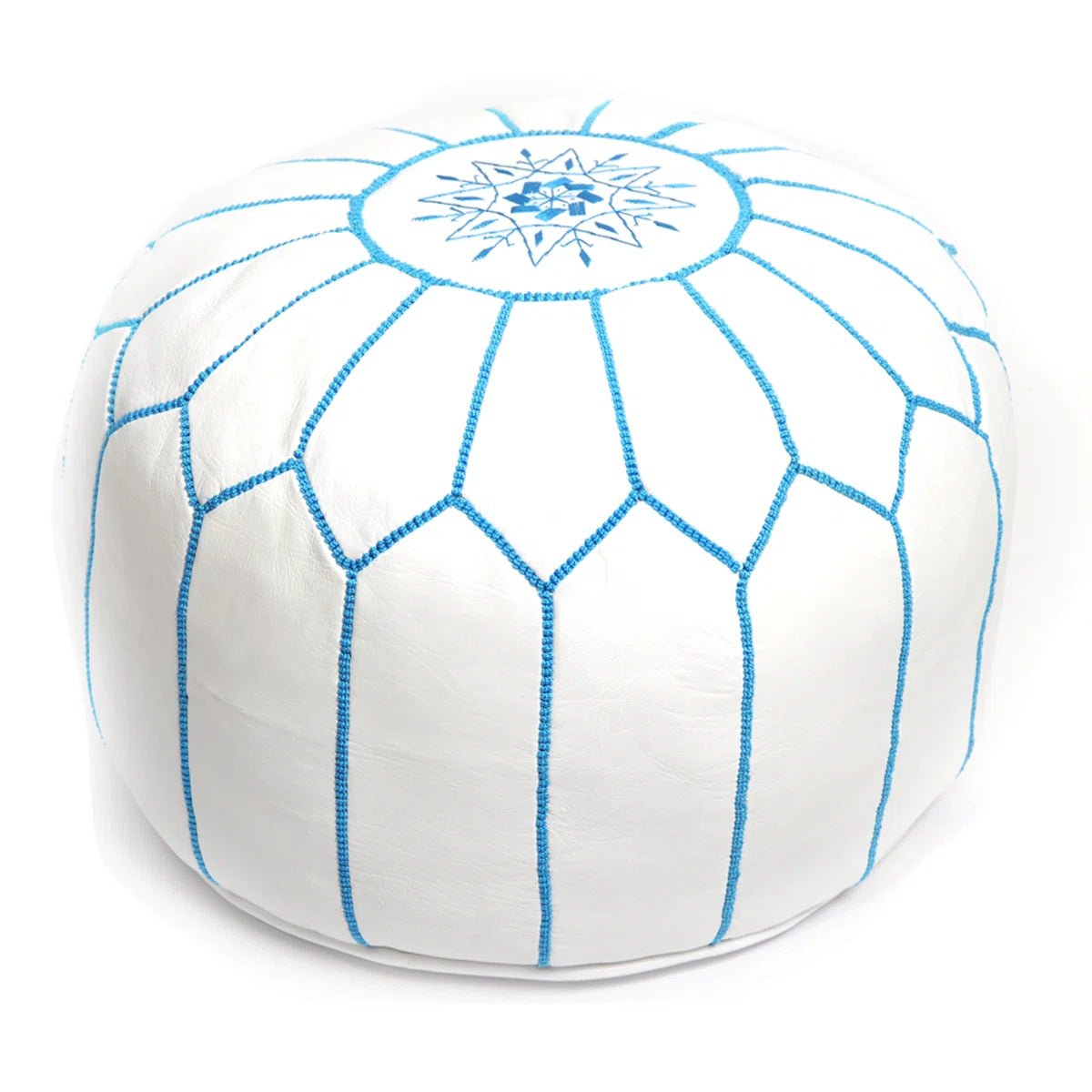 Moroccan White Pouf - From Where - 