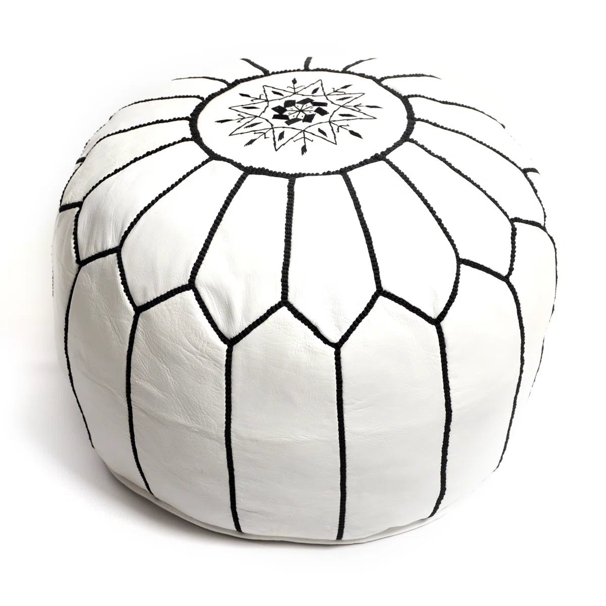 Moroccan White Pouf - From Where - 