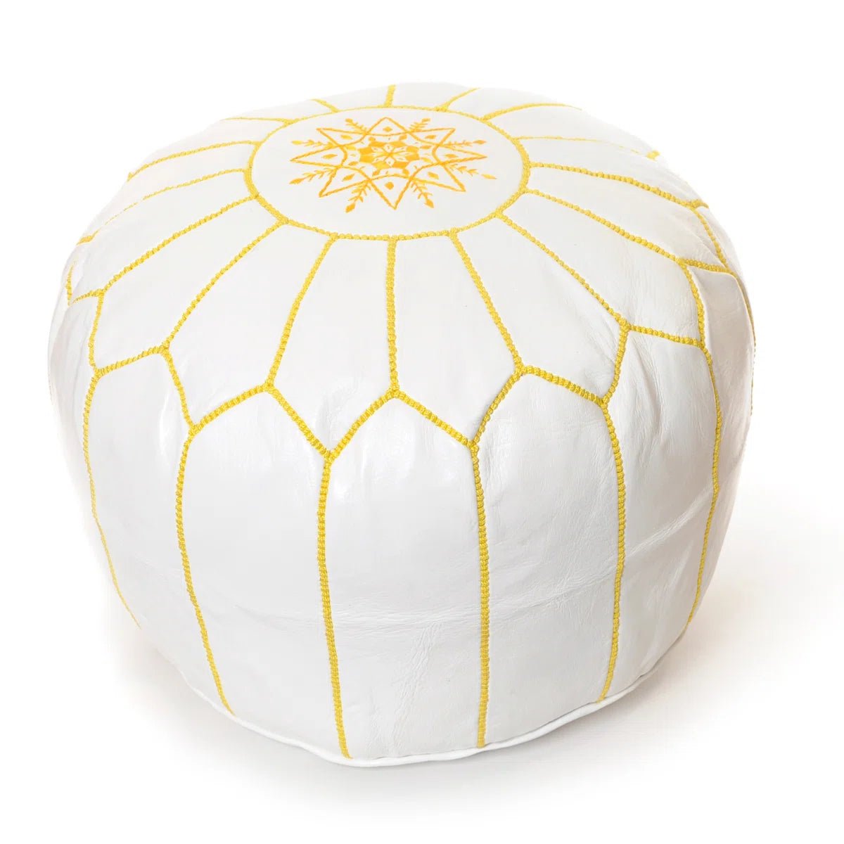 Moroccan White Pouf - From Where - 