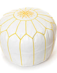 Moroccan White Pouf - From Where - 