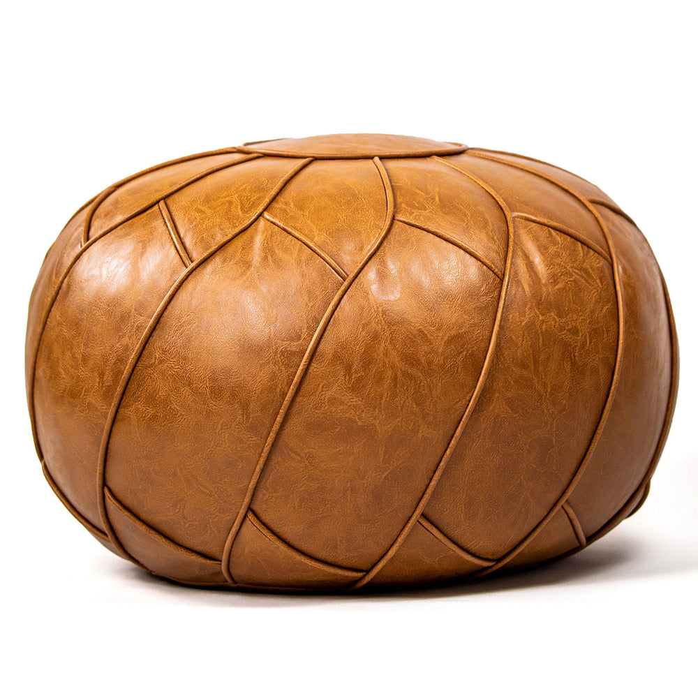 Morocco Leather Pouf - From Where - 