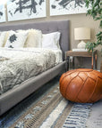 Morocco Leather Pouf - From Where - 