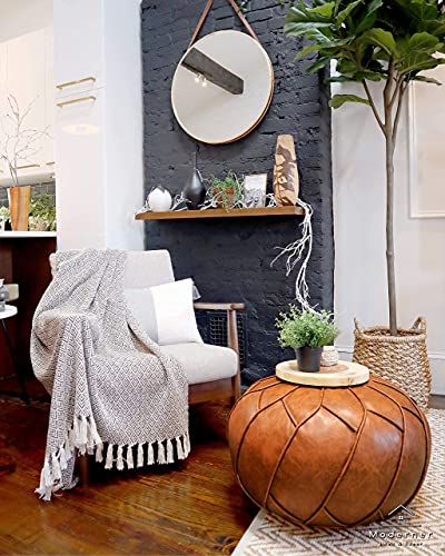Morocco Leather Pouf - From Where - 