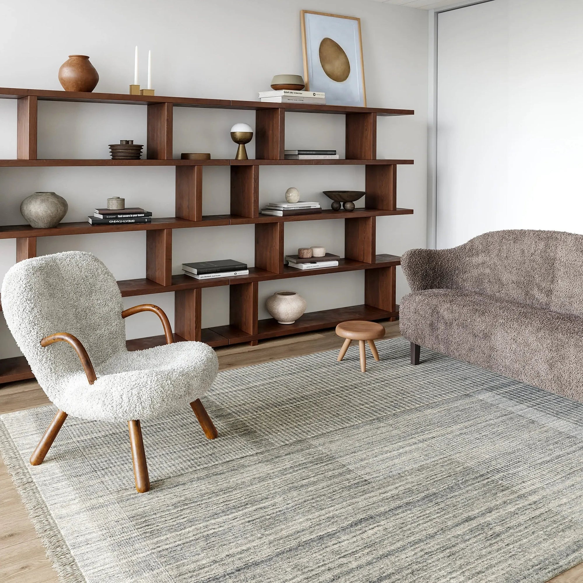 Mozai Fringed Wool - Blend Rug - From Where Finds - 