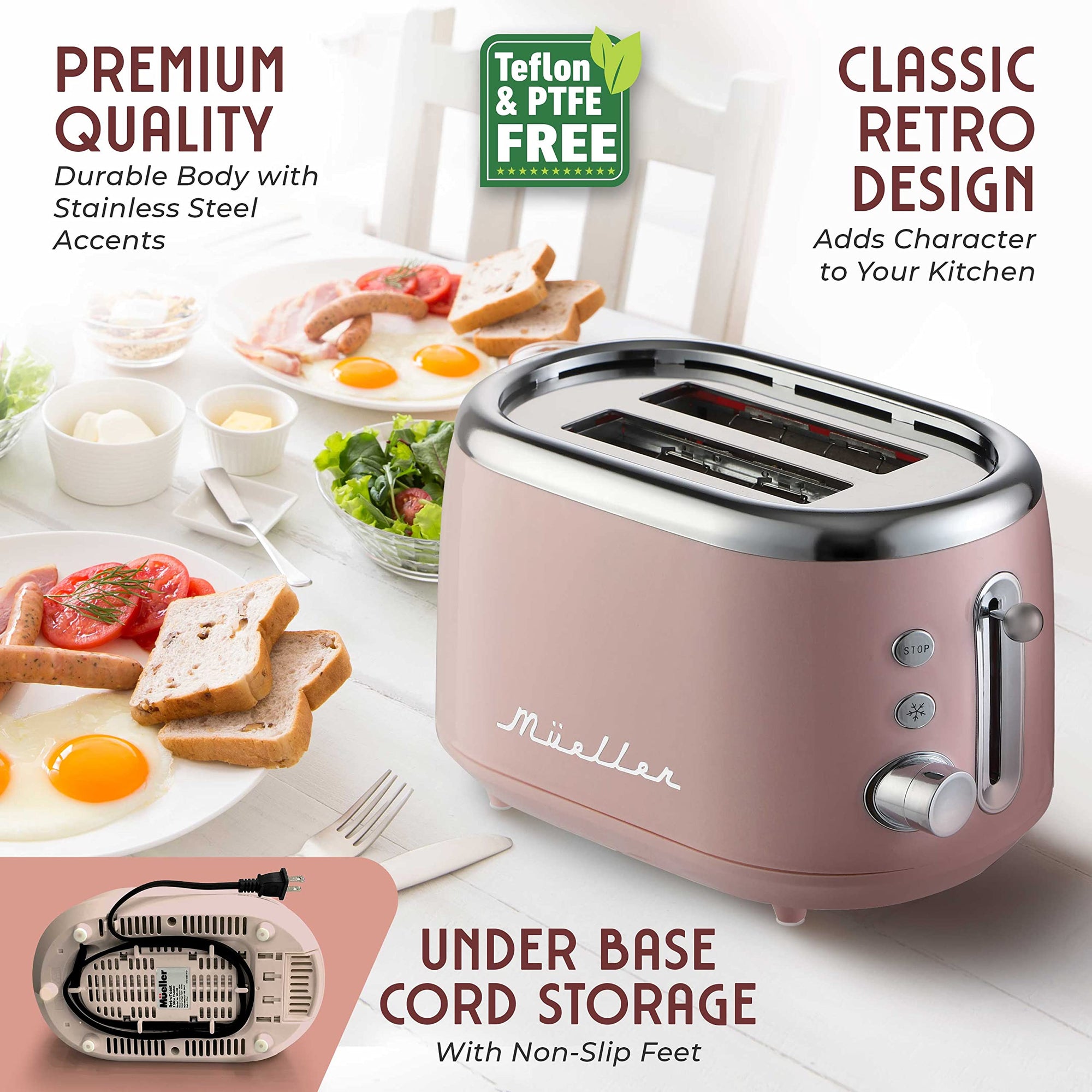 MÜELLERHOME 2 - Slice Pink Retro Toaster - From Where - 