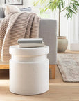 Murray Round Ceramic End Table White - From Where - 