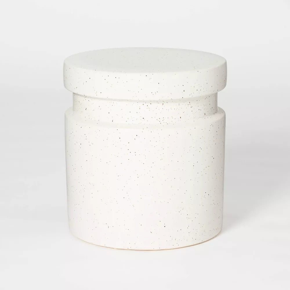 Murray Round Ceramic End Table White - From Where - 
