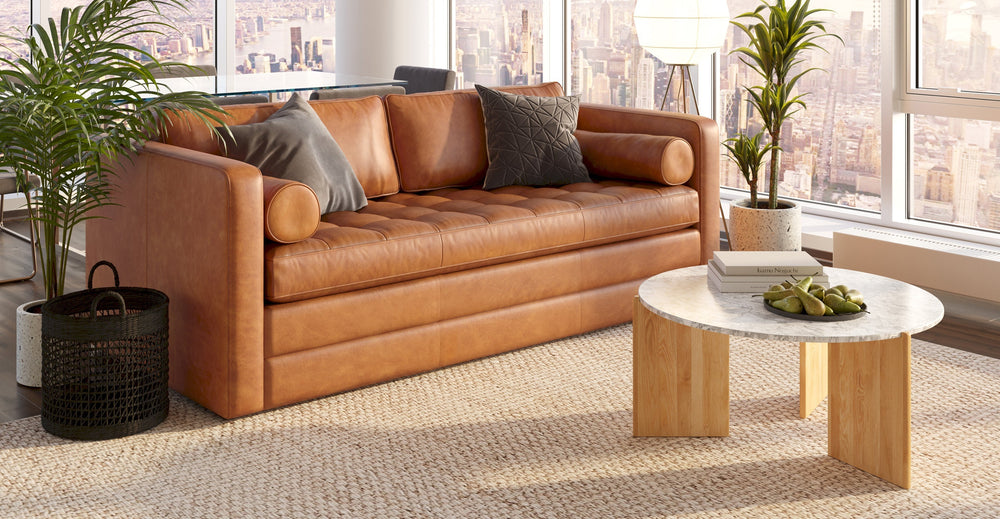 Napa 82" Leather Sleeper Sofa - From Where - 