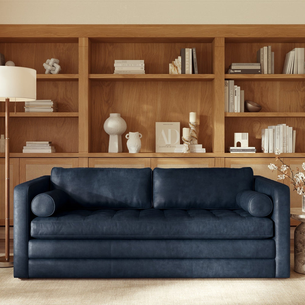 Napa 82" Leather Sleeper Sofa - From Where Finds -