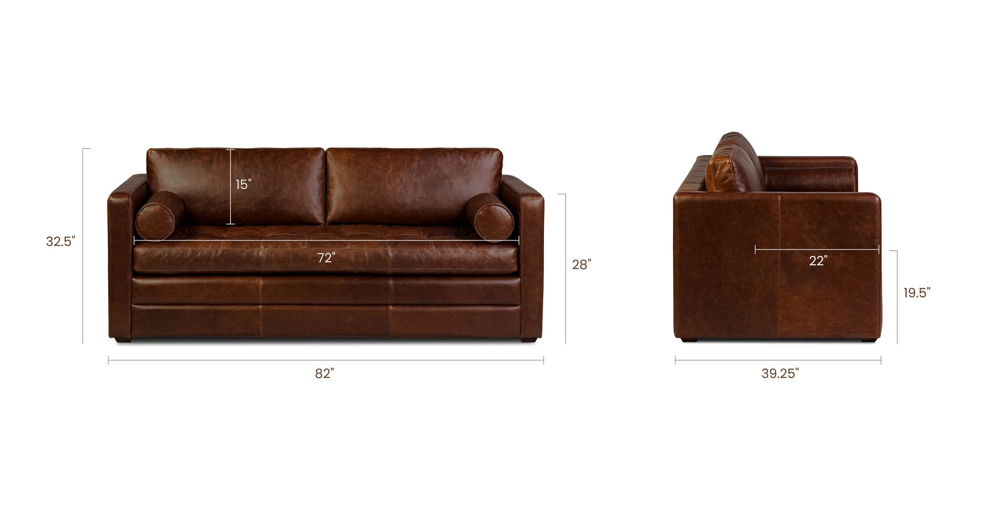 Napa 82&quot; Leather Sleeper Sofa - From Where - 