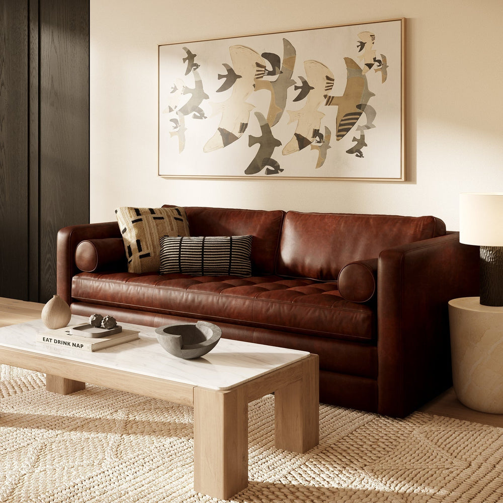 Napa 82" Leather Sleeper Sofa - From Where Finds -