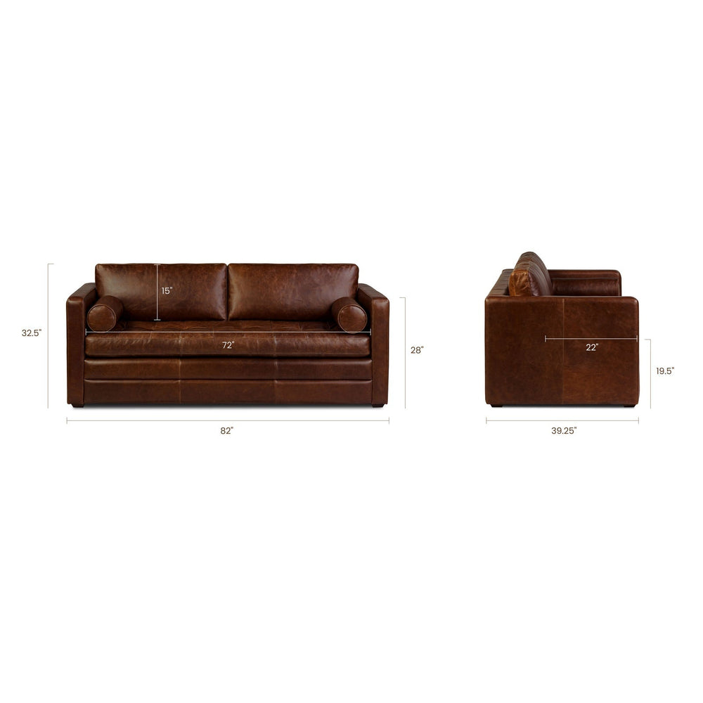Napa 82" Leather Sleeper Sofa - From Where Finds -
