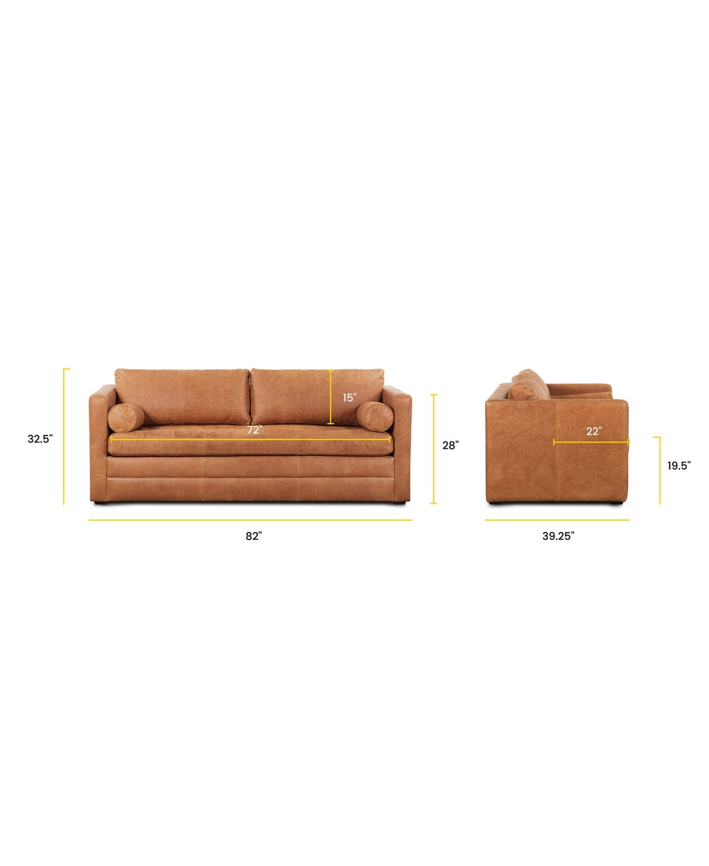 Napa 82" Leather Sleeper Sofa - From Where Finds -