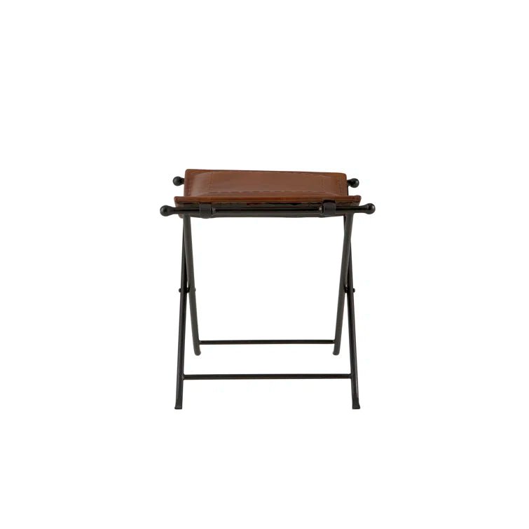 Nardone Genuine Leather Accent Stool - From Where - 