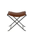 Nardone Genuine Leather Accent Stool - From Where - 