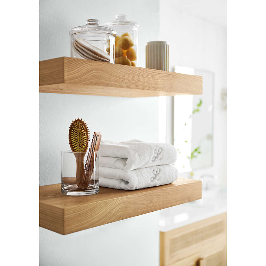 Natural Elm Wood Floating Shelf 48" - From Where - 