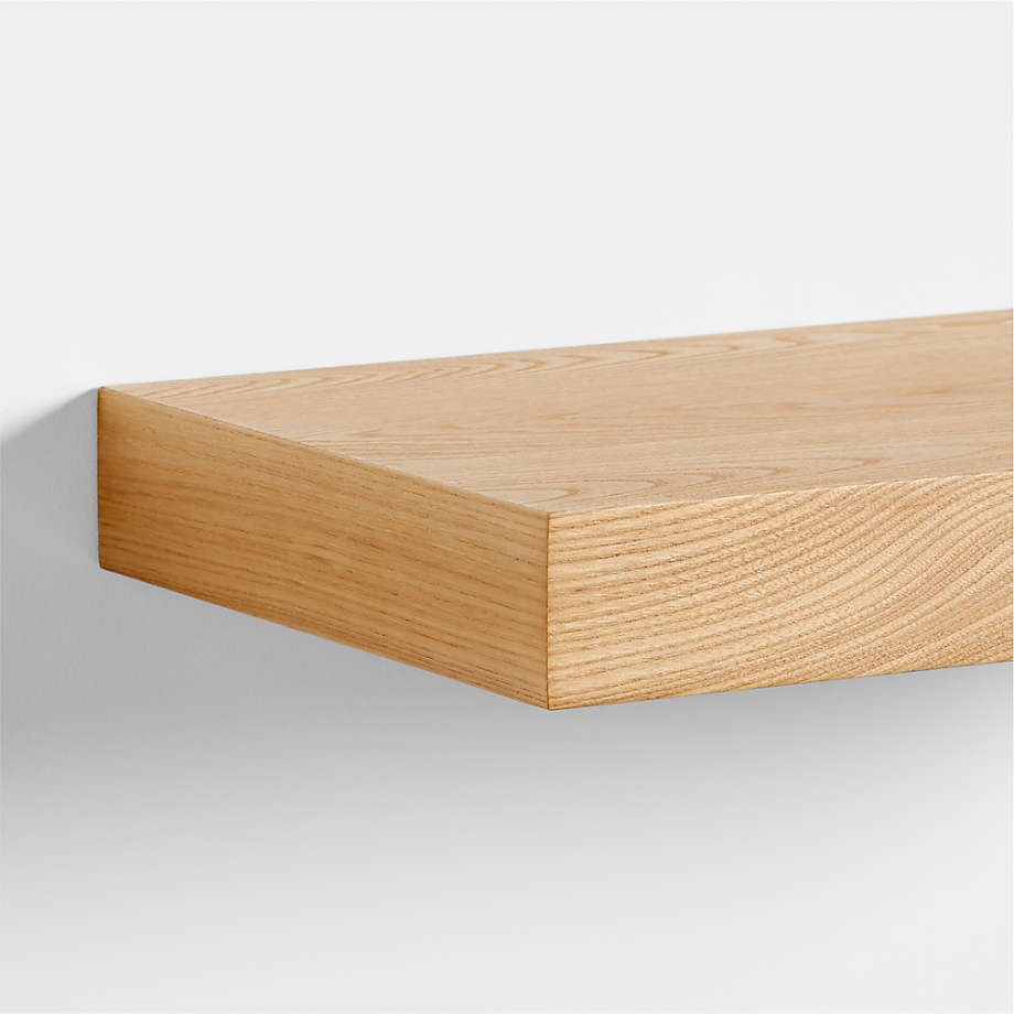 Natural Elm Wood Floating Shelf 48" - From Where - 