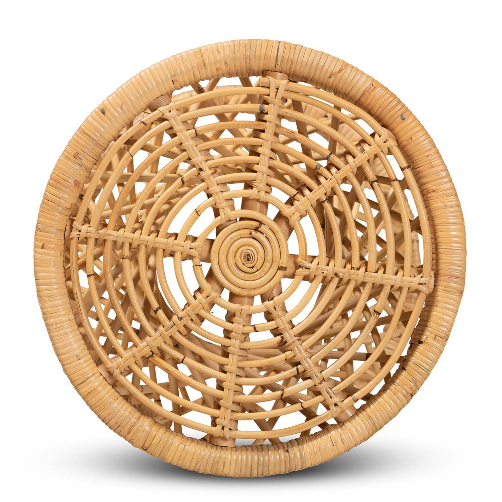 Natural Finished Rattan End Table - From Where - 