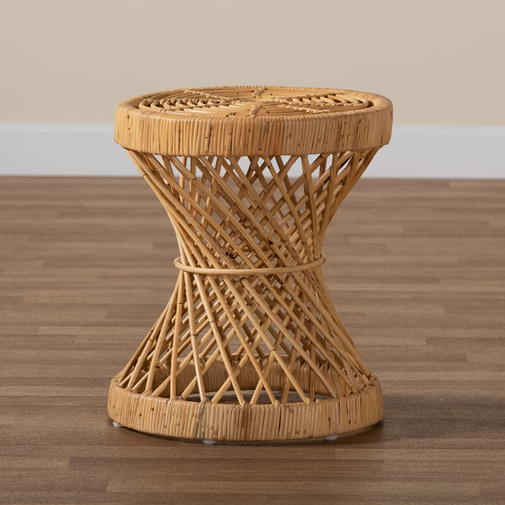 Natural Finished Rattan End Table - From Where - 