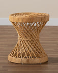 Natural Finished Rattan End Table - From Where - 