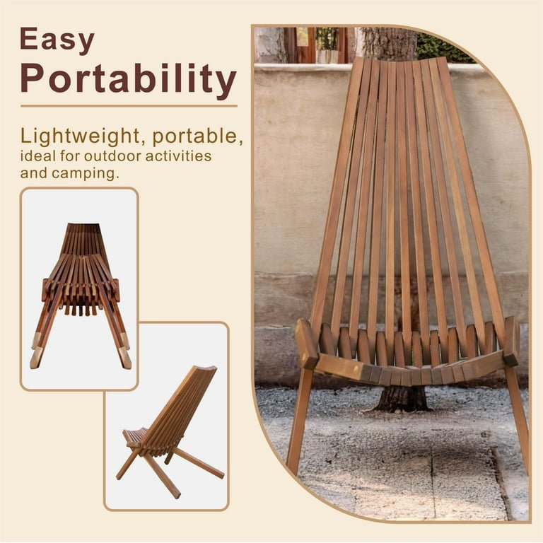 Natural Folding Wood Chair - From Where - 