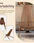 Natural Folding Wood Chair - From Where - 