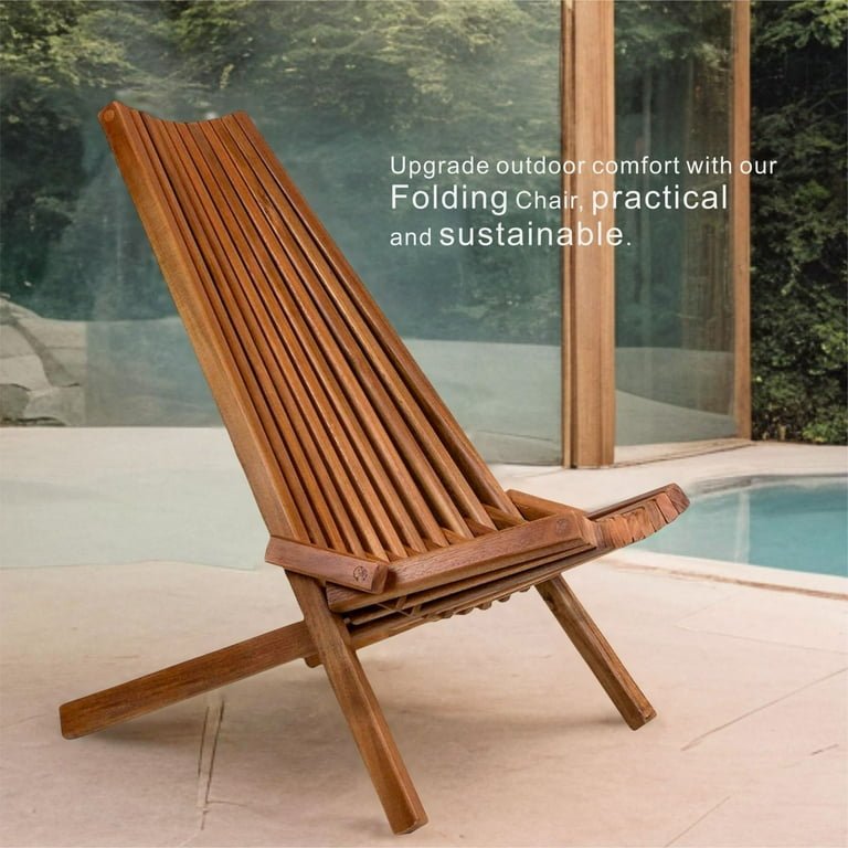 Natural Folding Wood Chair - From Where - 