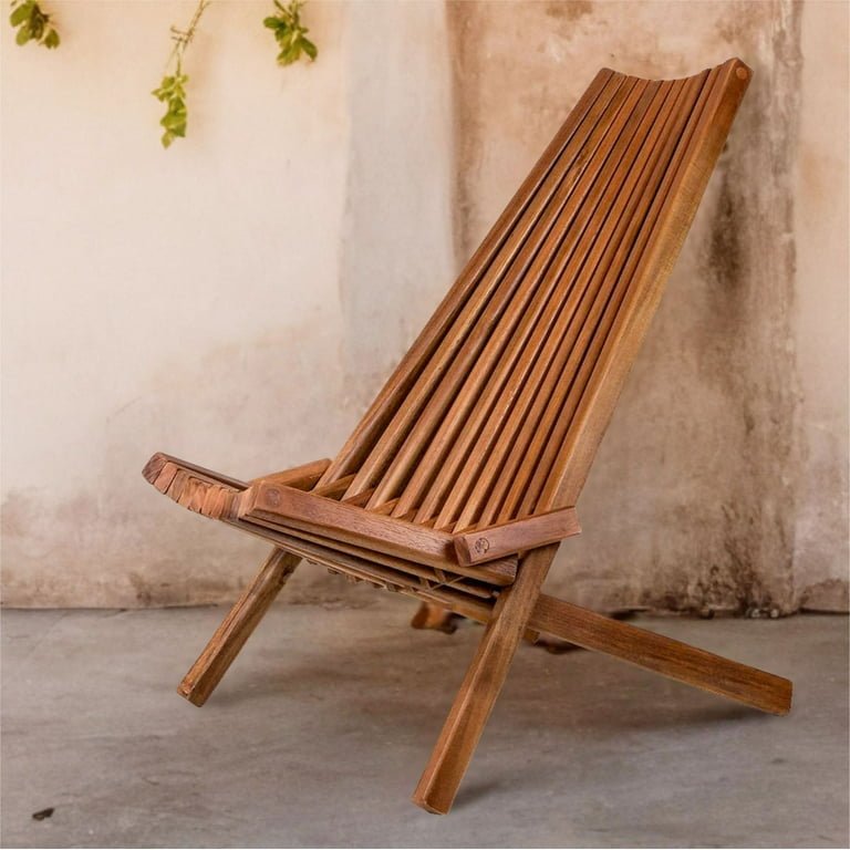 Natural Folding Wood Chair - From Where - 