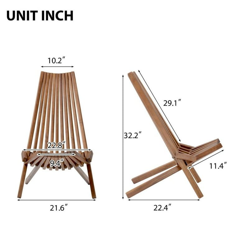 Natural Folding Wood Chair - From Where - 