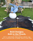 Natural Leather Genuine Cowhide Rug - From Where - 