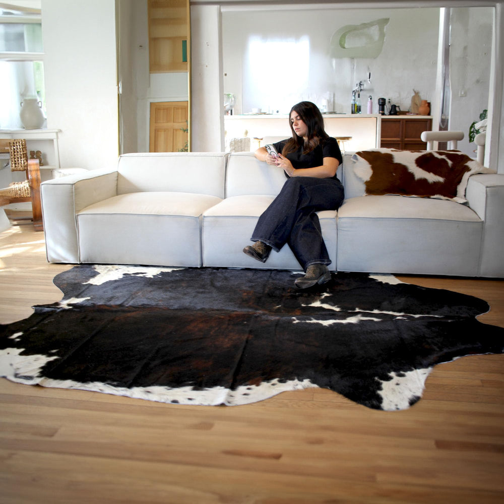 Natural Leather Genuine Cowhide Rug - From Where - 