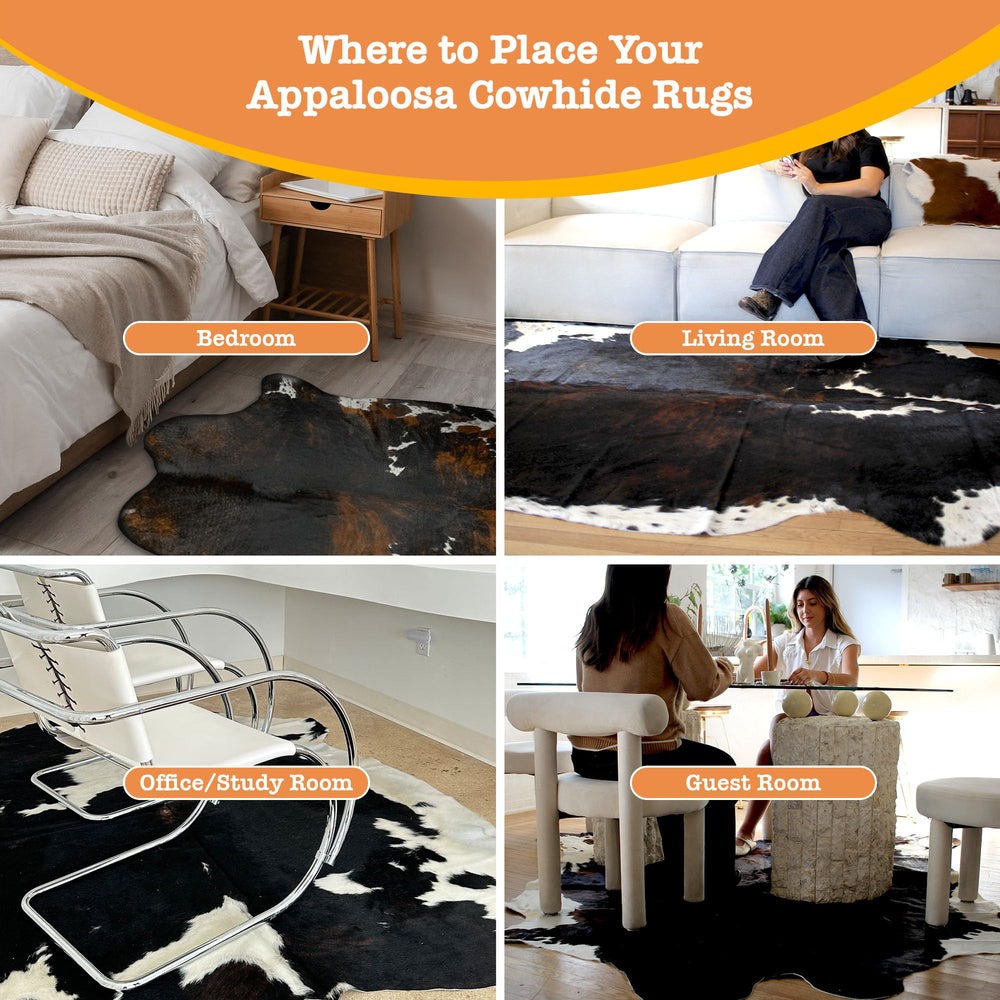 Natural Leather Genuine Cowhide Rug - From Where - 
