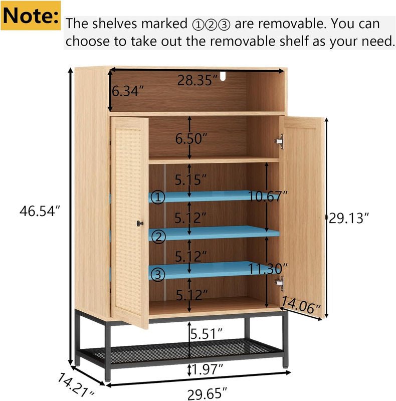 Natural Rattan 7 - Tier Shoe Cabinet - From Where - 