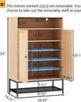 Natural Rattan 7 - Tier Shoe Cabinet - From Where - 