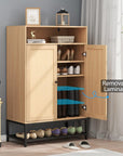 Natural Rattan 7 - Tier Shoe Cabinet - From Where - 