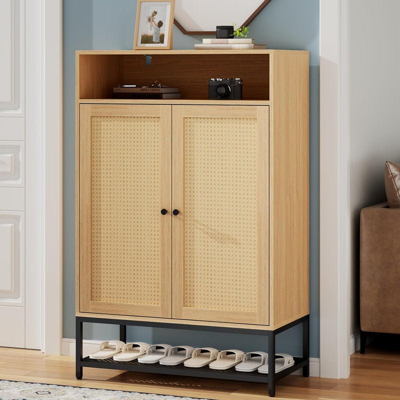 Natural Rattan 7 - Tier Shoe Cabinet - From Where - 